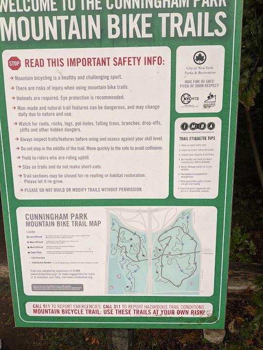 Cunningham Park Mountain Bike Trailhead
